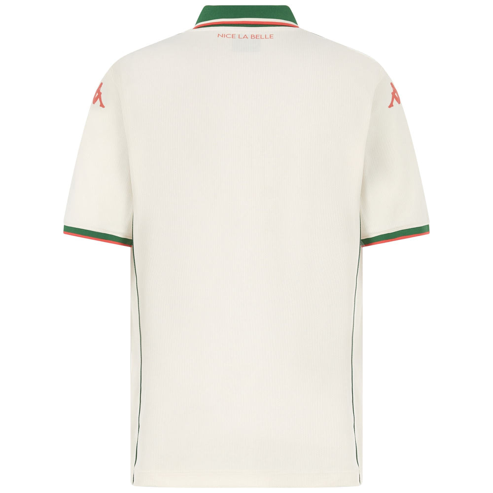 KOMBAT 2026 AWAY OGC NICE White Vanilla-green Artichoke-orange Coral-sponsor | Kappa US